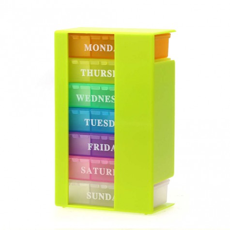 Weekly 7 Days Colorful Pill Box Medicine Storage Organizer Holder Kit