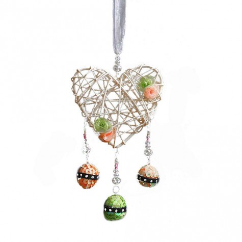 Heart Shaped Tree Vine Dream Catcher Handmade Wind Chimes Car Pendant Decor