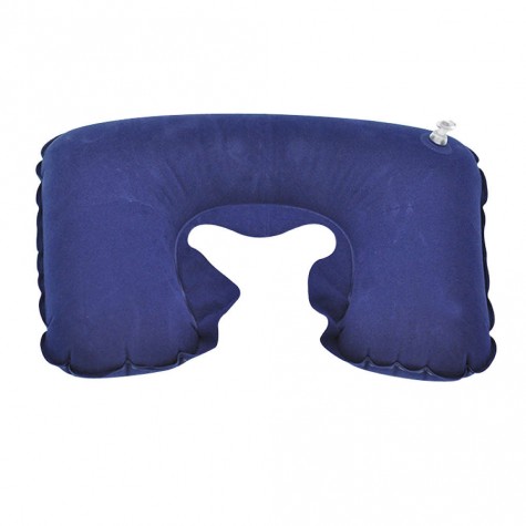 Inflatable U Shaped Pillow Car Head Neck Rest Air Cushion for Travel Navy