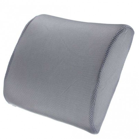 Memory Foam Lumbar Back Support Cushion Pillow for Home Car Auto Seat Gray