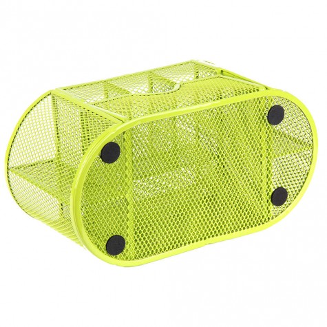 Desk Organizer 9 cells Metal Black Mesh Desktop Office Pen (Green)