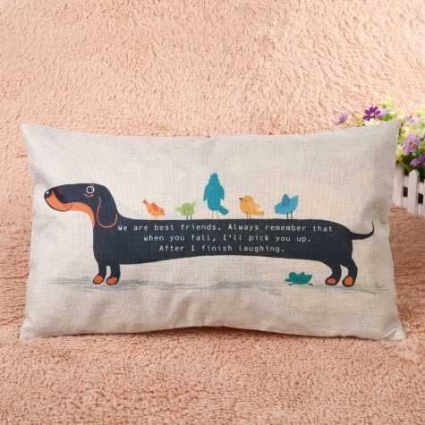 Creative cartoon dachshund thick cotton pillowcases 30 x 50 cartoon pillow