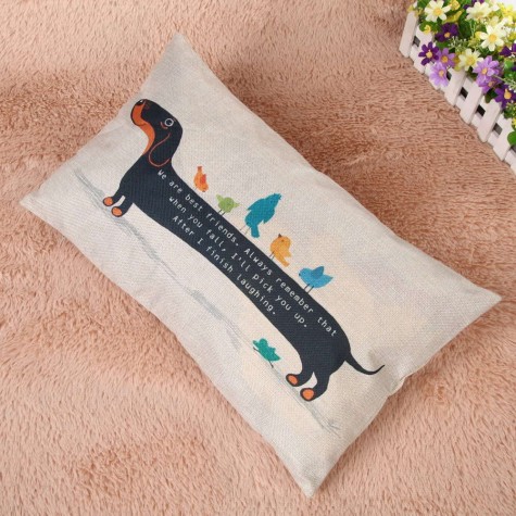 Creative cartoon dachshund thick cotton pillowcases 30 x 50 cartoon pillow