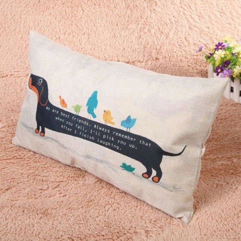 Creative cartoon dachshund thick cotton pillowcases 30 x 50 cartoon pillow