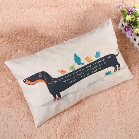 Creative cartoon dachshund thick cotton pillowcases 30 x 50 cartoon pillow