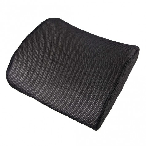 Memory Foam Lumbar Back Support Cushion Pillow for Home Car Auto Seat Black