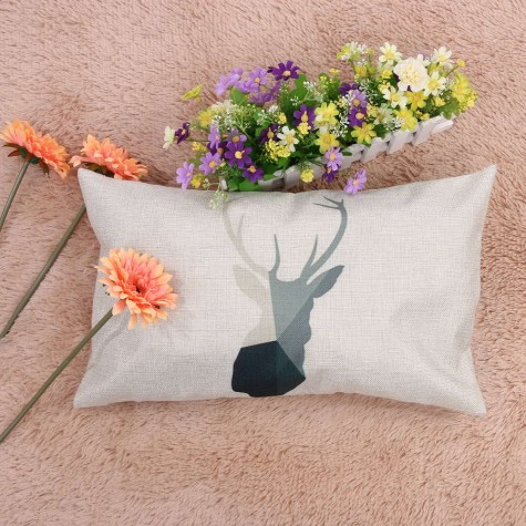 Creative deer Pattern Thick Cotton Pillowcases 30 x 50 Waist Pillowcases