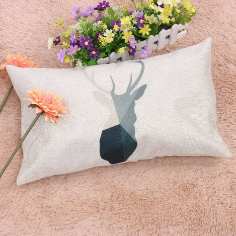 Creative deer Pattern Thick Cotton Pillowcases 30 x 50 Waist Pillowcases