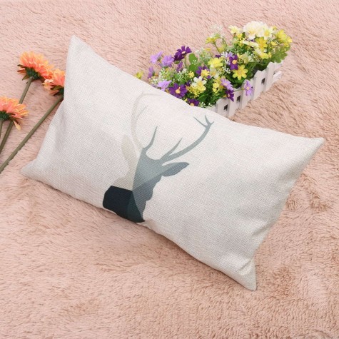 Creative deer Pattern Thick Cotton Pillowcases 30 x 50 Waist Pillowcases