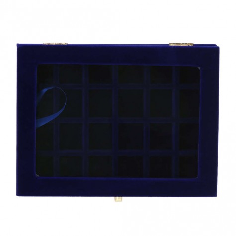 Velvet Glass Jewelry Display Box Tray Holder Storage Box Organizer