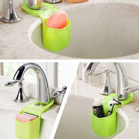 Creative Home Kitchen Bathroom Hang Plastic Container Storage Box (Green)