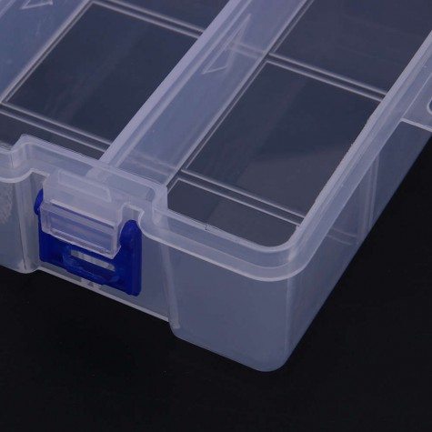 Double Layer 8 Grid Transparent Plastic Storage Box Hardware Tool Box