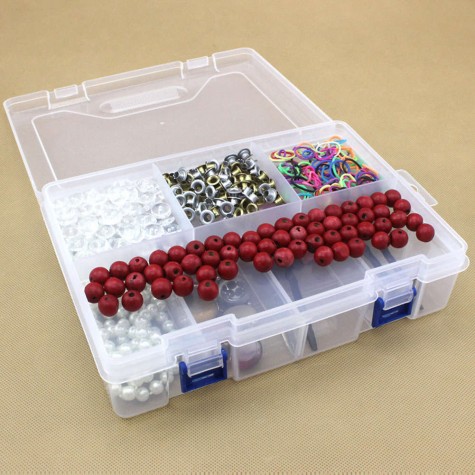 Double Layer 8 Grid Transparent Plastic Storage Box Hardware Tool Box