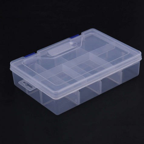 Double Layer 8 Grid Transparent Plastic Storage Box Hardware Tool Box