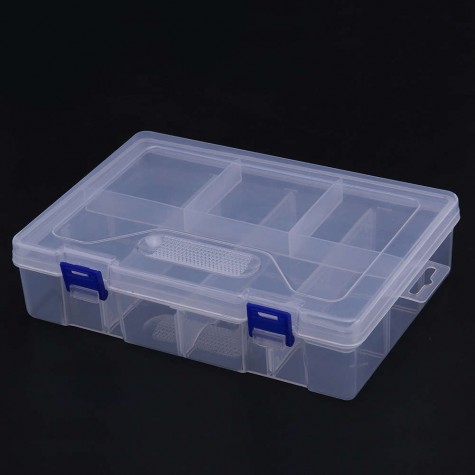 Double Layer 8 Grid Transparent Plastic Storage Box Hardware Tool Box