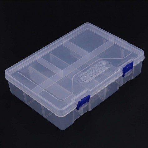 Double Layer 8 Grid Transparent Plastic Storage Box Hardware Tool Box