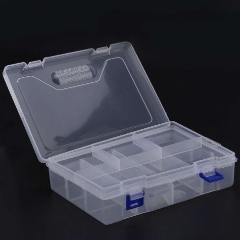 Double Layer 8 Grid Transparent Plastic Storage Box Hardware Tool Box