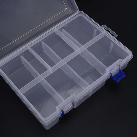 Double Layer 8 Grid Transparent Plastic Storage Box Hardware Tool Box