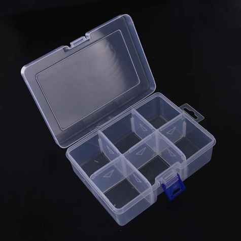 6 Removable Plastic Storage Box Jewelry/Earring/Tools Container Organizer