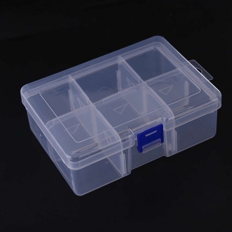 6 Removable Plastic Storage Box Jewelry/Earring/Tools Container Organizer