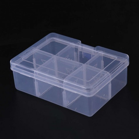 6 Removable Plastic Storage Box Jewelry/Earring/Tools Container Organizer