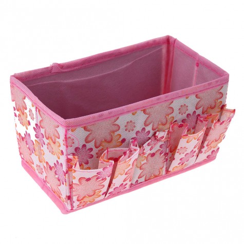 Large Capacity Foldable Multifunction Make Up Cosmetics Storage Box(Pink)