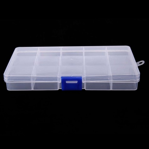 15 Grids Removable Plastic Storage Box Jewelry/Earring/Tools Container Case