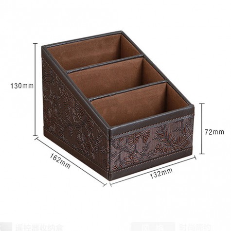 PU Storage Box Container Case Flower Patterned with 3 Compartments