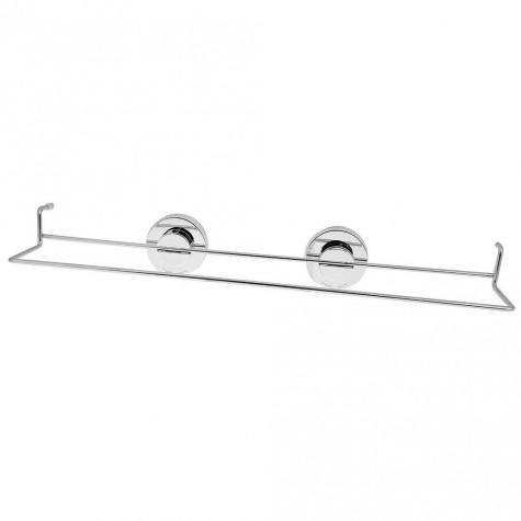 Double Stainless Steel Vacuum Suction Cup Bathroom Towel Shelf Bar Rack