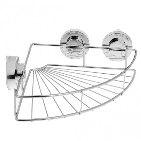 Triangle Stainless Steel Vacuum Suction Cup Kitchen Bathroom Shelf Storage