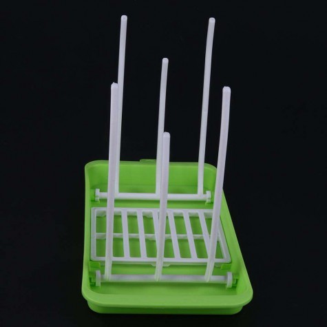 Folding Baby Feeding Bottle Drying Rack Hanging Cup Draining Rack(Green)