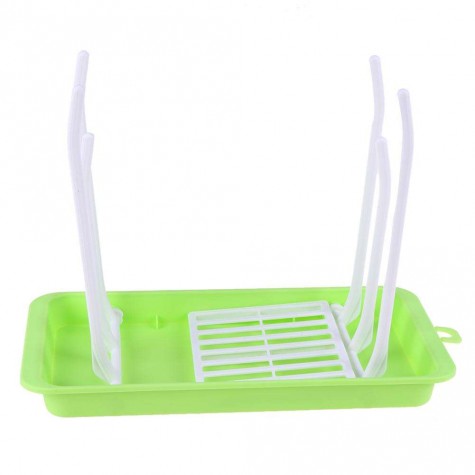 Folding Baby Feeding Bottle Drying Rack Hanging Cup Draining Rack(Green)