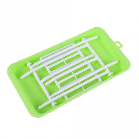 Folding Baby Feeding Bottle Drying Rack Hanging Cup Draining Rack(Green)