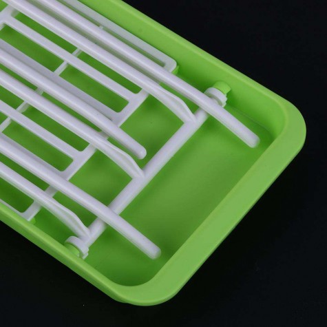 Folding Baby Feeding Bottle Drying Rack Hanging Cup Draining Rack(Green)