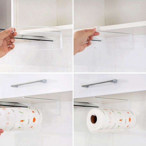 Kitchen Cabinet Door Rack Toilet Paper Towel Shelf Household Organizer