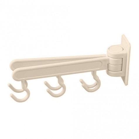 180°Rotate Strong Sucker Wall Hook Hang Rack Kitchen Storage Shelf(Beige)