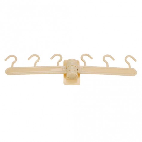 180°Rotate Strong Sucker Wall Hook Hang Rack Kitchen Storage Shelf(Beige)