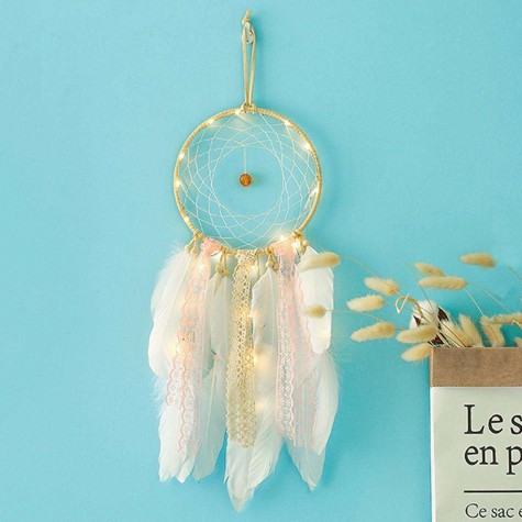 Lace Bead Feather Dream Catcher Net Handmade Dreamcatcher Car Hanging Decor