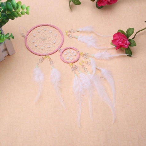 Windbell Feather Dream Catcher Net Beads Dreamcatcher Crafts Home Car Decor