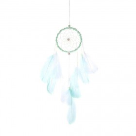 Green DIY Feathers Dreamcatcher Handmade Dream Catcher Net Home Car Decor(B