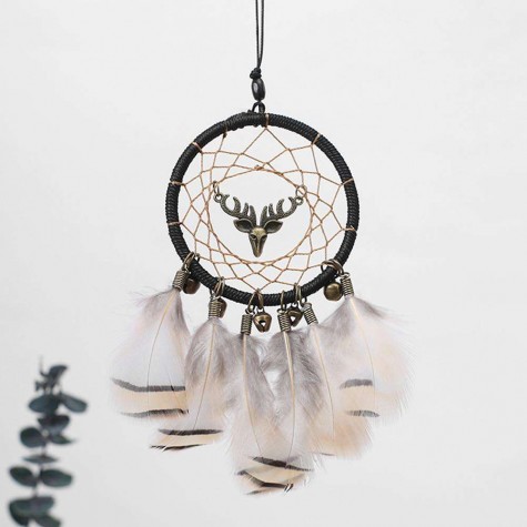 Deer Craft Dreamcatcher Handmade Dream Catcher Net Wall Car Hanging Decor(A