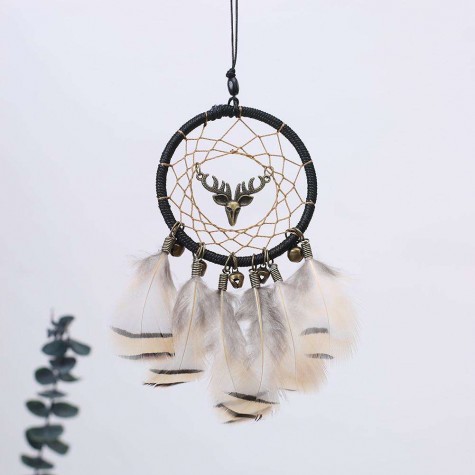 Deer Craft Dreamcatcher Handmade Dream Catcher Net Wall Car Hanging Decor(A