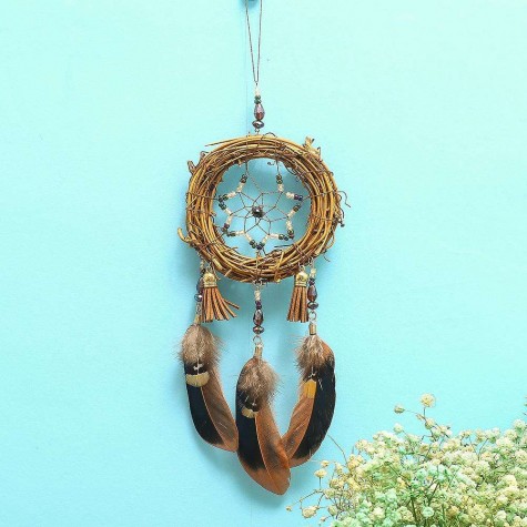 Tree Vine Feather Dream Catcher Wind Chimes Home Wall Hanging Decor