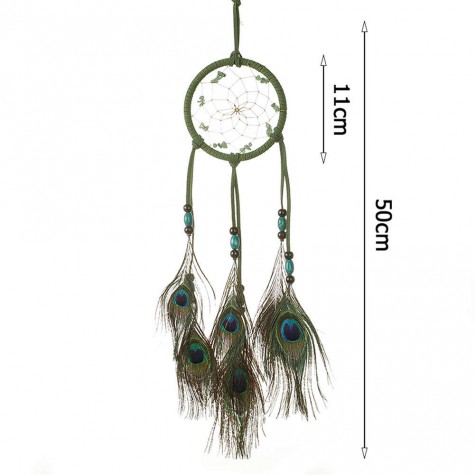 Peafowl Feather Dream Catcher Car Pendant Home Wall Hanging Decor