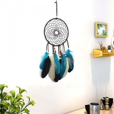 Feathers Beads Dream Catcher Net Handmade Dreamcatcher Home Decor (No LED)