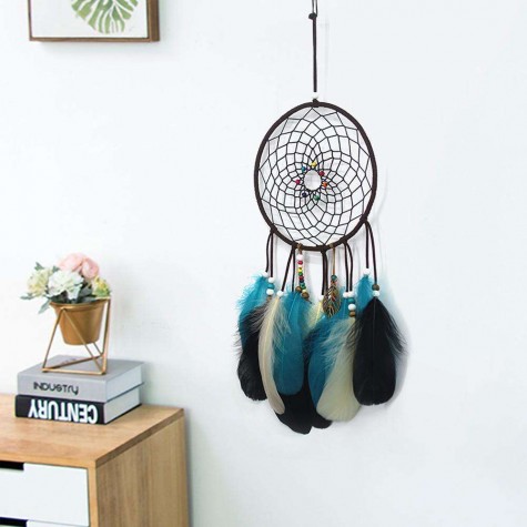 Feathers Beads Dream Catcher Net Handmade Dreamcatcher Home Decor (No LED)