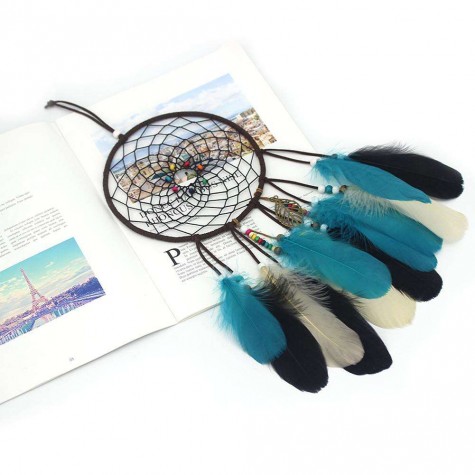 Feathers Beads Dream Catcher Net Handmade Dreamcatcher Home Decor (No LED)