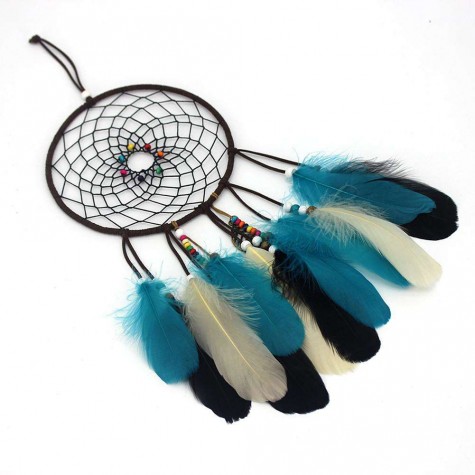 Feathers Beads Dream Catcher Net Handmade Dreamcatcher Home Decor (No LED)