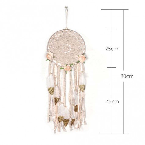 Flowers Feathers Beads Handmade Dreamcatcher Craft Dream Catcher Net Gift