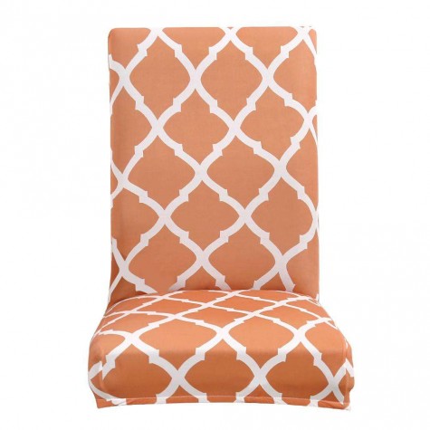 Printing Stretch Chair Cover Slipcover Banquet Hotel Home Decoration Orange